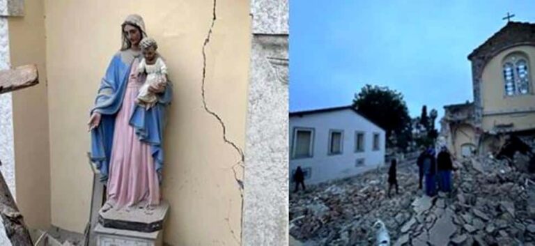 Imagen De La Virgen Mar A Intacta Tras El Derrumbe De Una Catedral Por