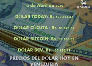 precio del dólar hoy 13/04/2020 en Venezuela
