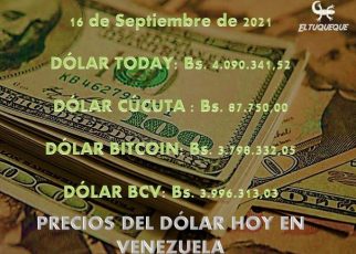 precio del dólar hoy 16/09/2021 en Venezuela