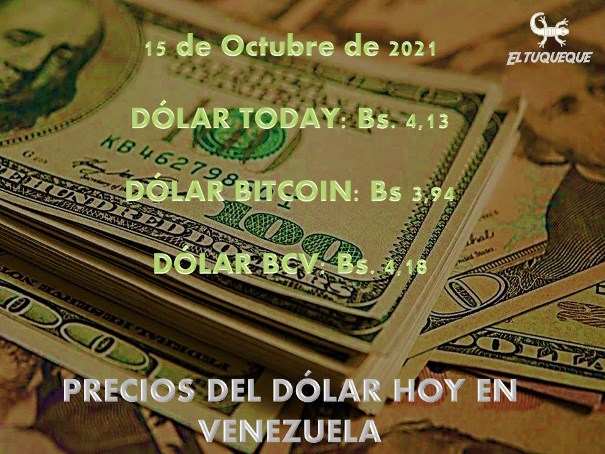 Precio del dólar hoy 15/10/2021 en Venezuela