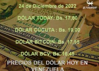 Precio del dólar hoy 24/12/2022 en Venezuela