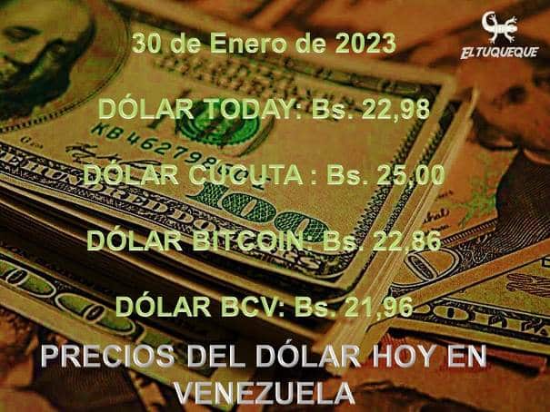 precio del dólar hoy 30/01/2023 en Venezuela