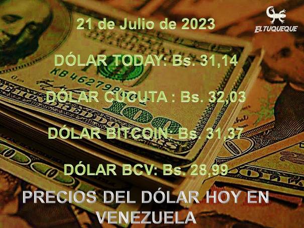 precio del dólar hoy 21/07/2023 en Venezuela
