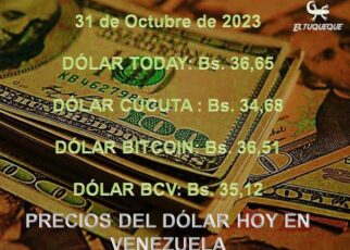 Precio del dólar hoy 31/10/2023 en Venezuela