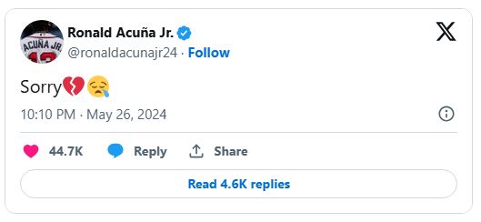 Ronald Acuña Jr se perderá temporada 2024